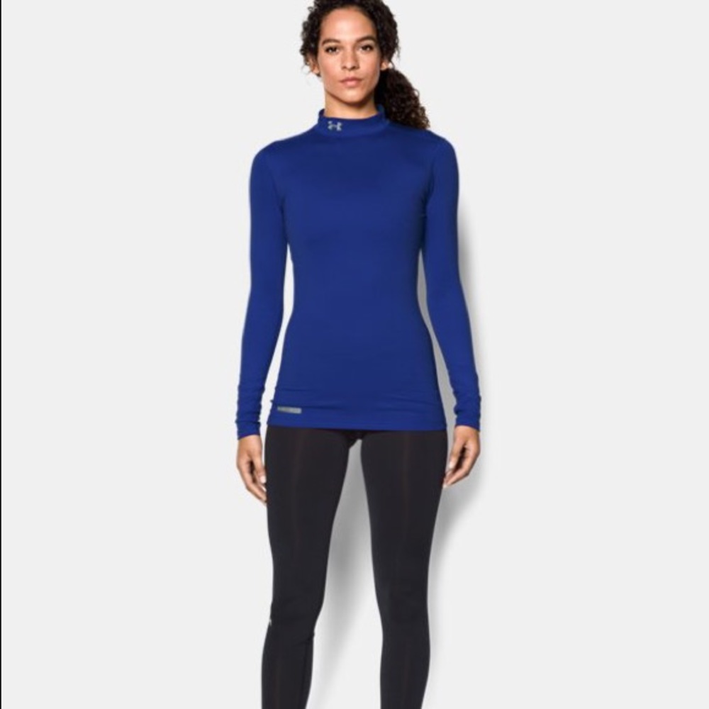 Under Armour XL Fitted Blue Mock Turtleneck Layer - Picture 1 of 9